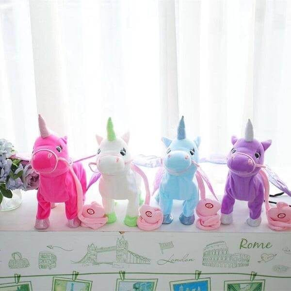 walking unicorn plush toy