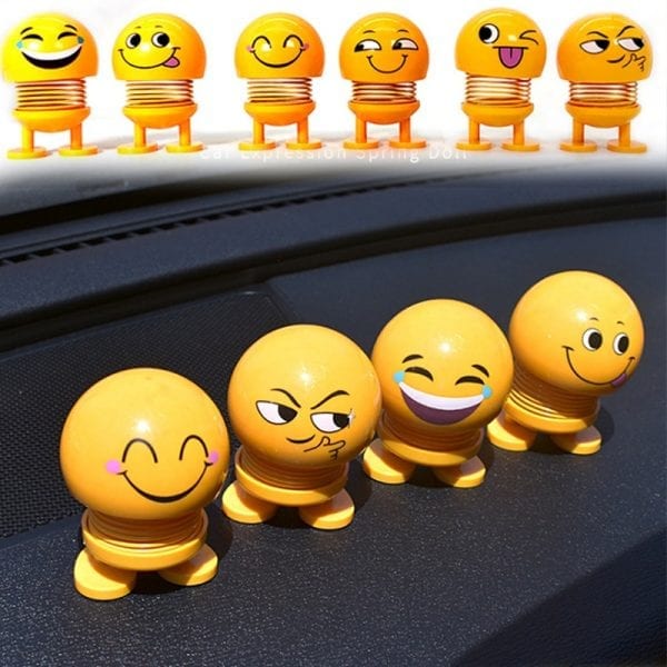 Car Dashboard Decoration Gift Shaking Head Cute Funny Emoji Bobble Head Kid Toy 