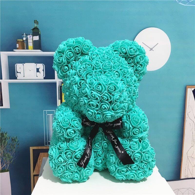 tiffany blue rose teddy bear