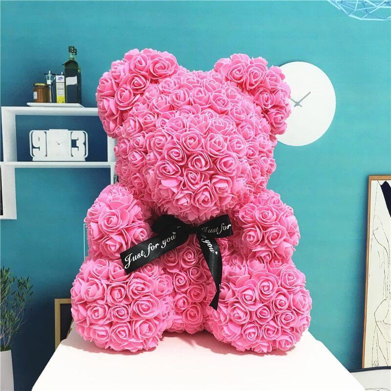 Teddy Bear Rose Flower Artificial Gifts for Women Valentine's Day