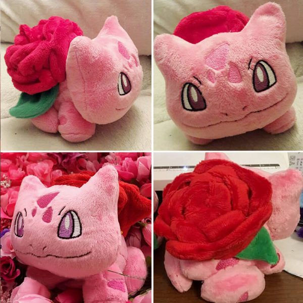 pink rose bulbasaur plush