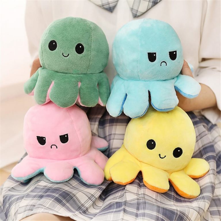 Reversible Octopus Mood Plush, Angry Octopus Plush