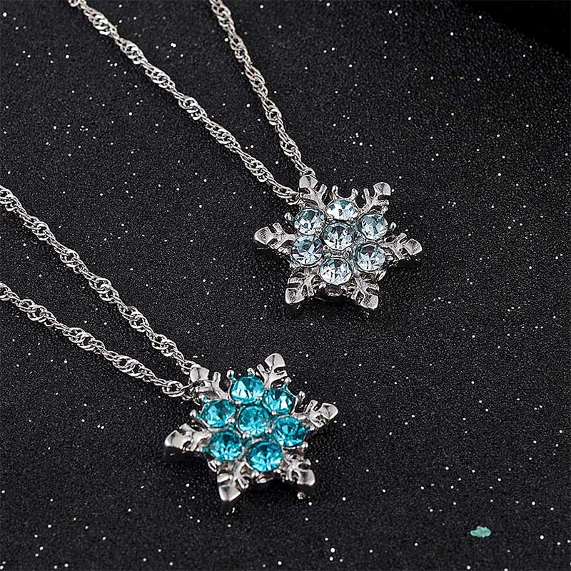 Crystal Snowflake Pendant Necklace - Quymart Jewelry