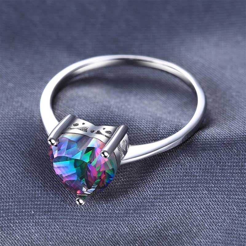 Natural Rainbow Fire Mystic Topaz Ring Quymart Jewelry