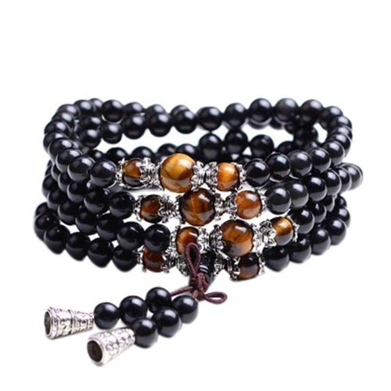 Tiger Eye Crystal Tibet Buddha Meditation Bead Bracelet - Quymart Jewelry