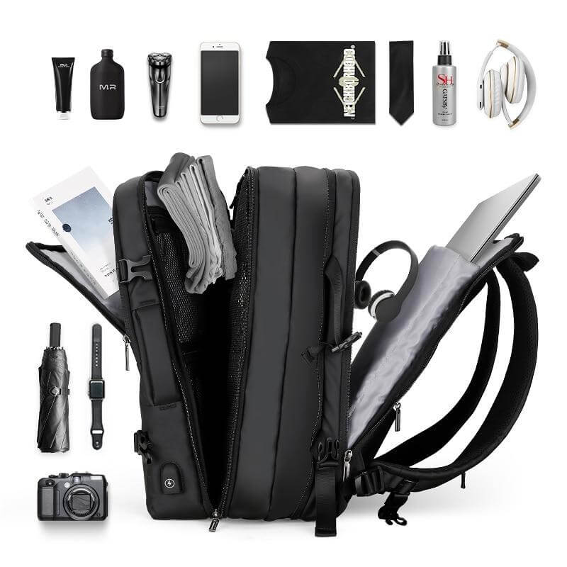 Multi-layer Space Travel Bag Anti-theft With 3.0 USB Charging - Quymart ...