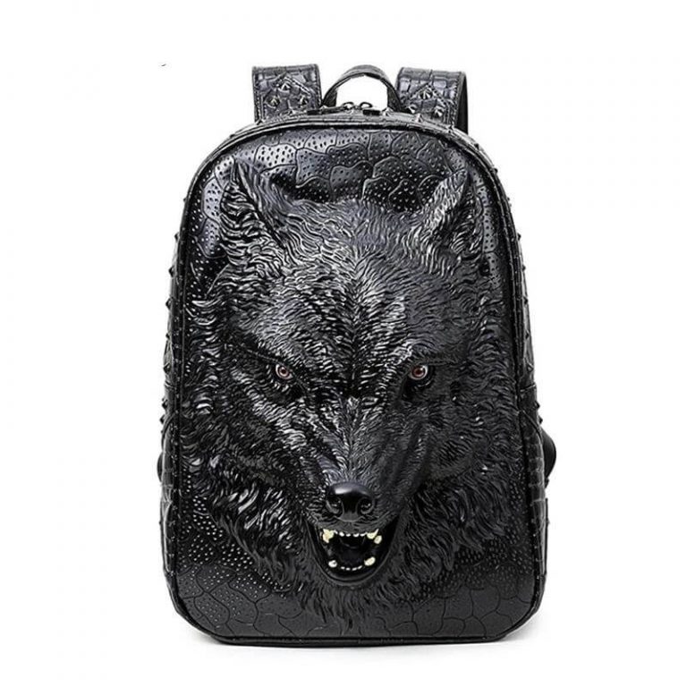 Special Stylish 3D Wolf Leather Backpacks Quymart Apparel