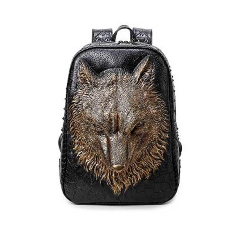 Special Stylish 3D Wolf Leather Backpacks Quymart Apparel