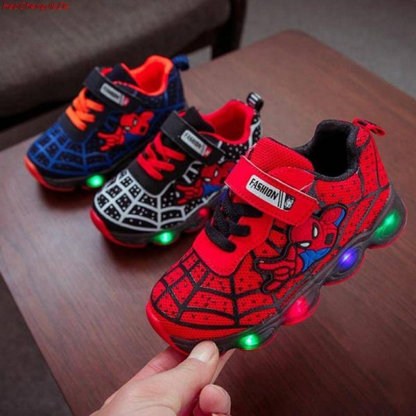 SpiderMan Children Shoes with LED 