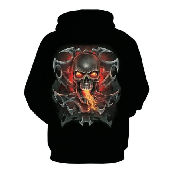 3D Fire Skull Dragon Hoodie - Quymart Apparel