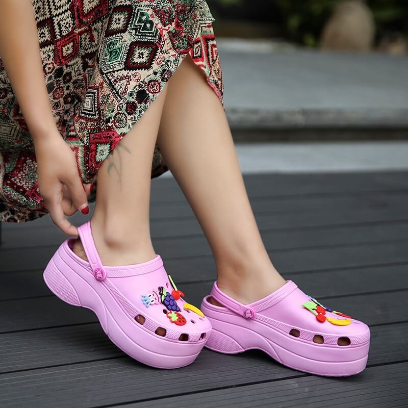 crocs with big heels