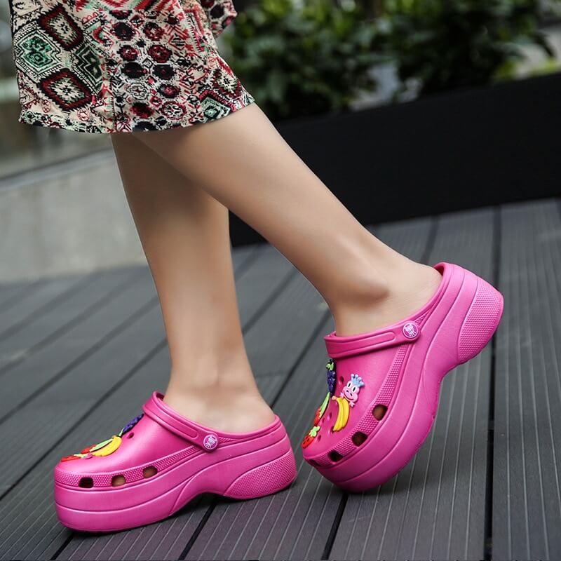 crocs with big heels