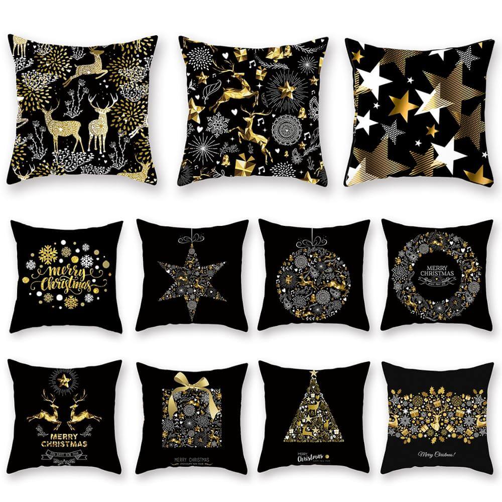Black Christmas Pillow Covers Home & Garden