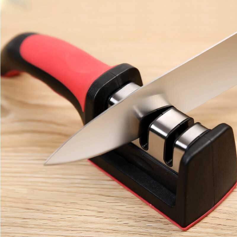Professional 3 Stages Knife Sharpener NonSlip Silicone Rubber Home