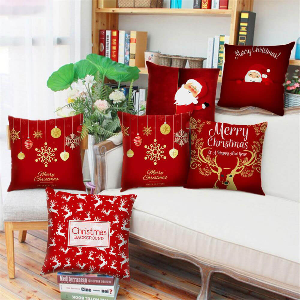 Red Christmas Pillow Covers Home & Garden