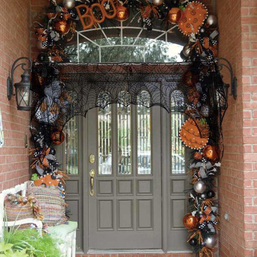 Cobweb Fireplace Scarf Halloween Party Decoration - Home & Garden